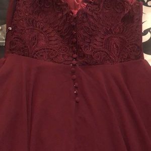 Burgundy georgette maxi dress